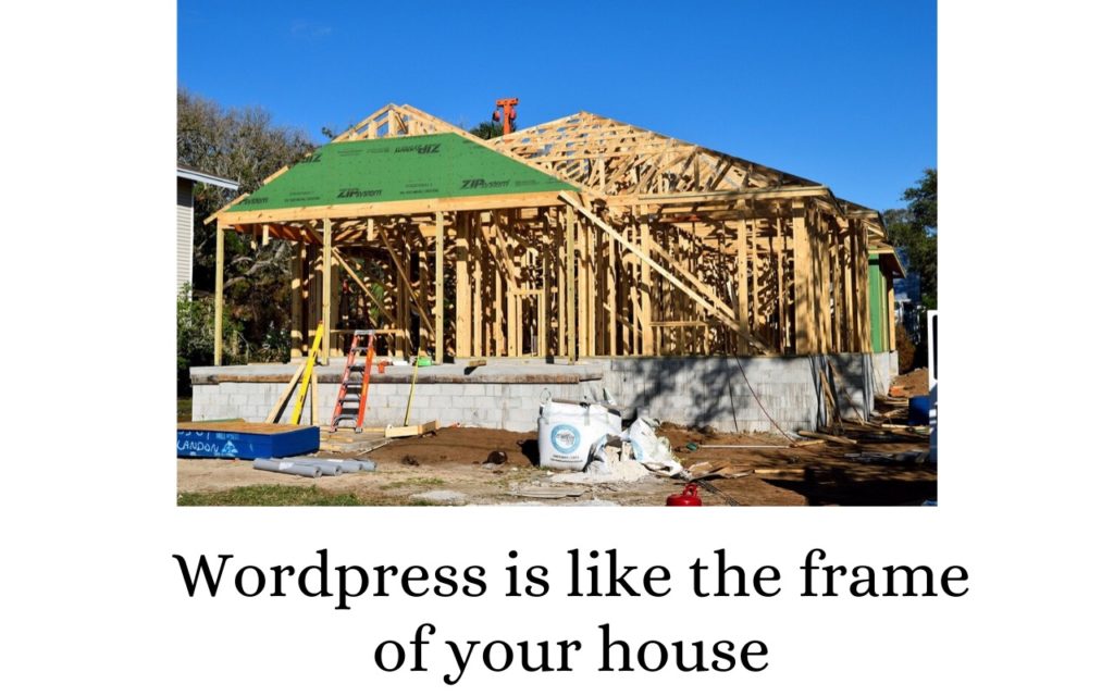 Wordpress is like the frame of your house. 