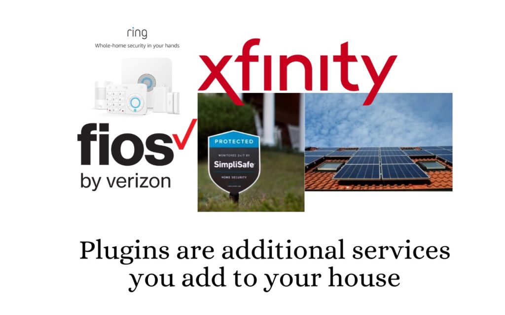 Plugins are additional services you add to your house. 